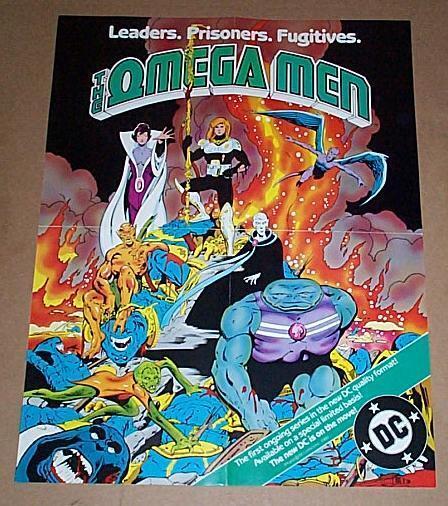 Original 1982 DC Comics The Omega Men 1 comic book cover art promo poster:1980\'s