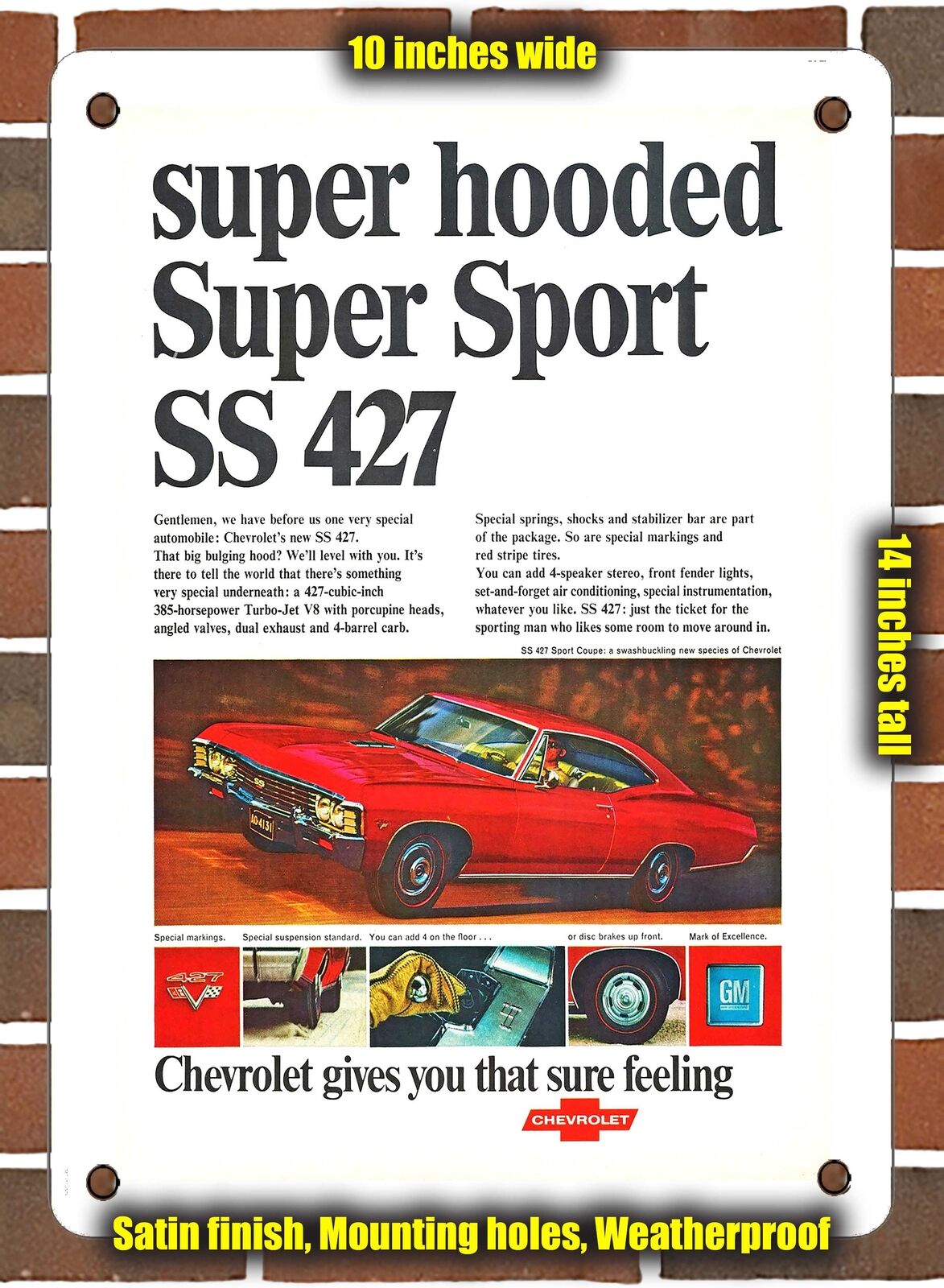 METAL SIGN - 1967 Chevy SS 427 Sport Coupe - 10x14 Inches