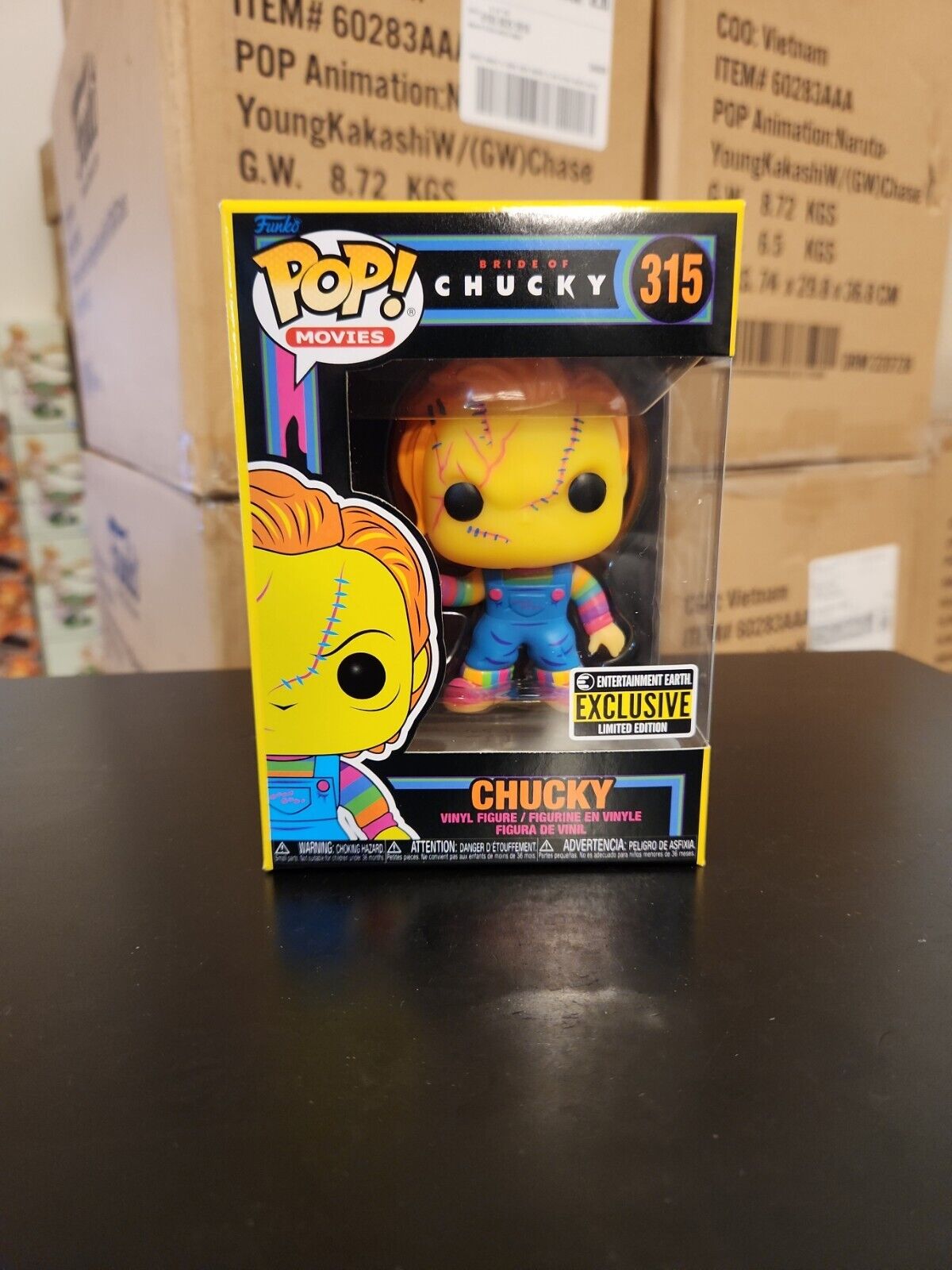 michael myers pennywise and chucky black light funko pops