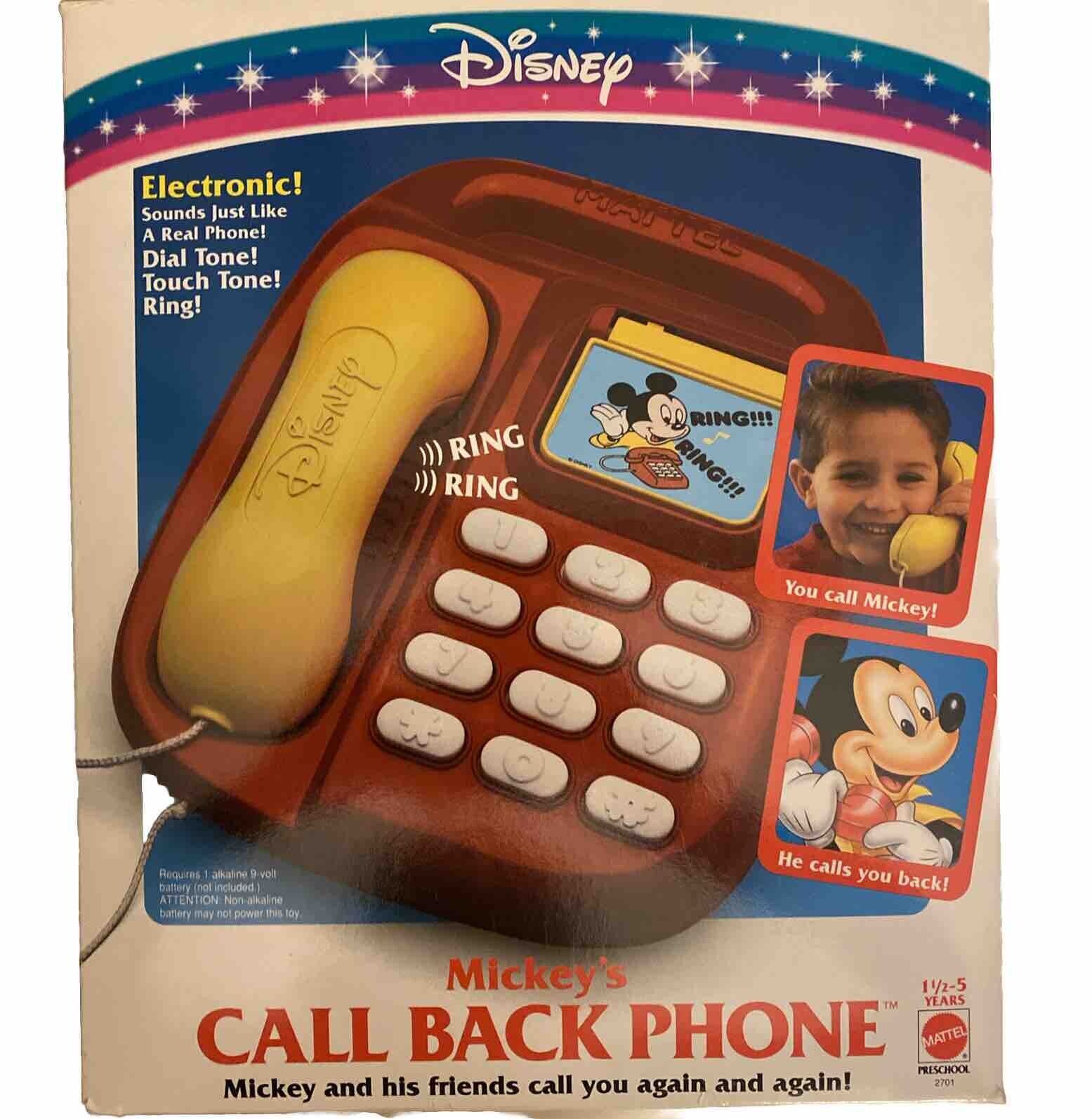 Disney Mickey’s Call Back Phone.  Rare Vintage 1991