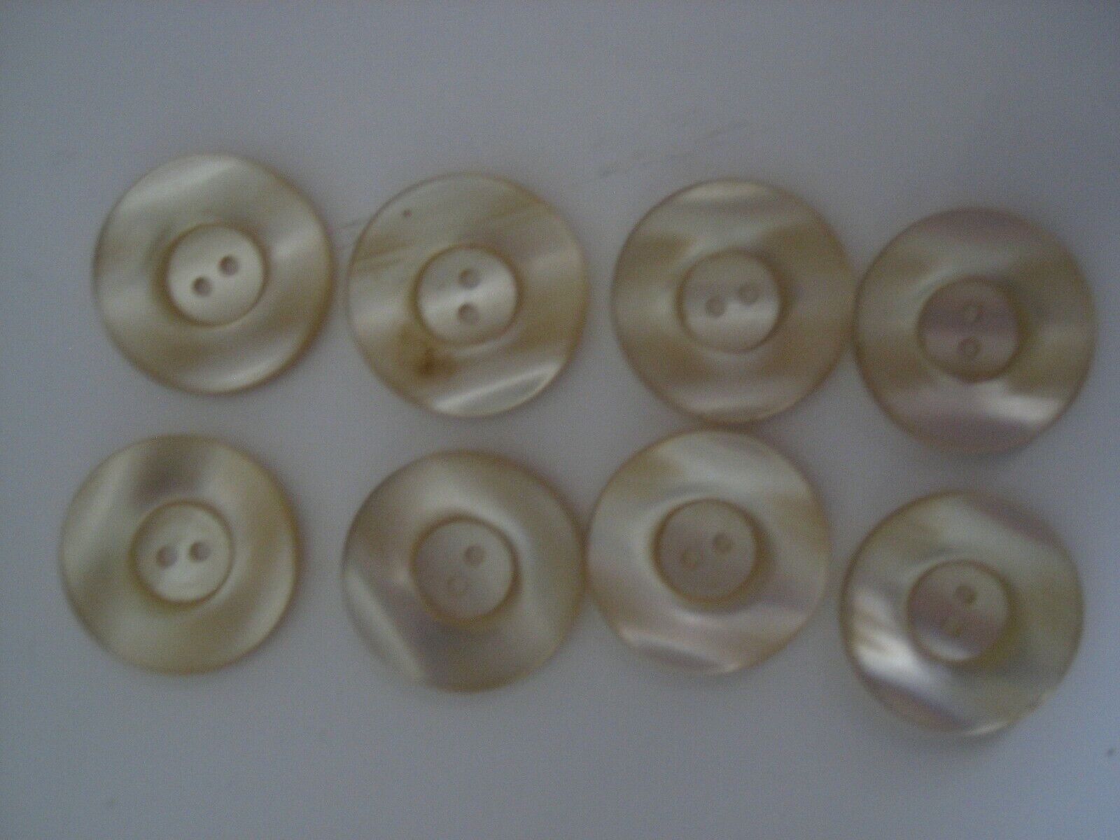 Vintage Pale Yellow Buttons 2 HOLES Depressed Center 1.25
