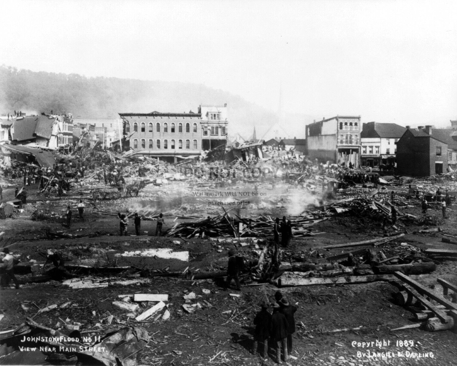 AFTERMATH OF THE 1889 JOHNSTOWN FLOOD IN VIEW NEAR MAIN ST - 8X10 PHOTO (DA-011)
