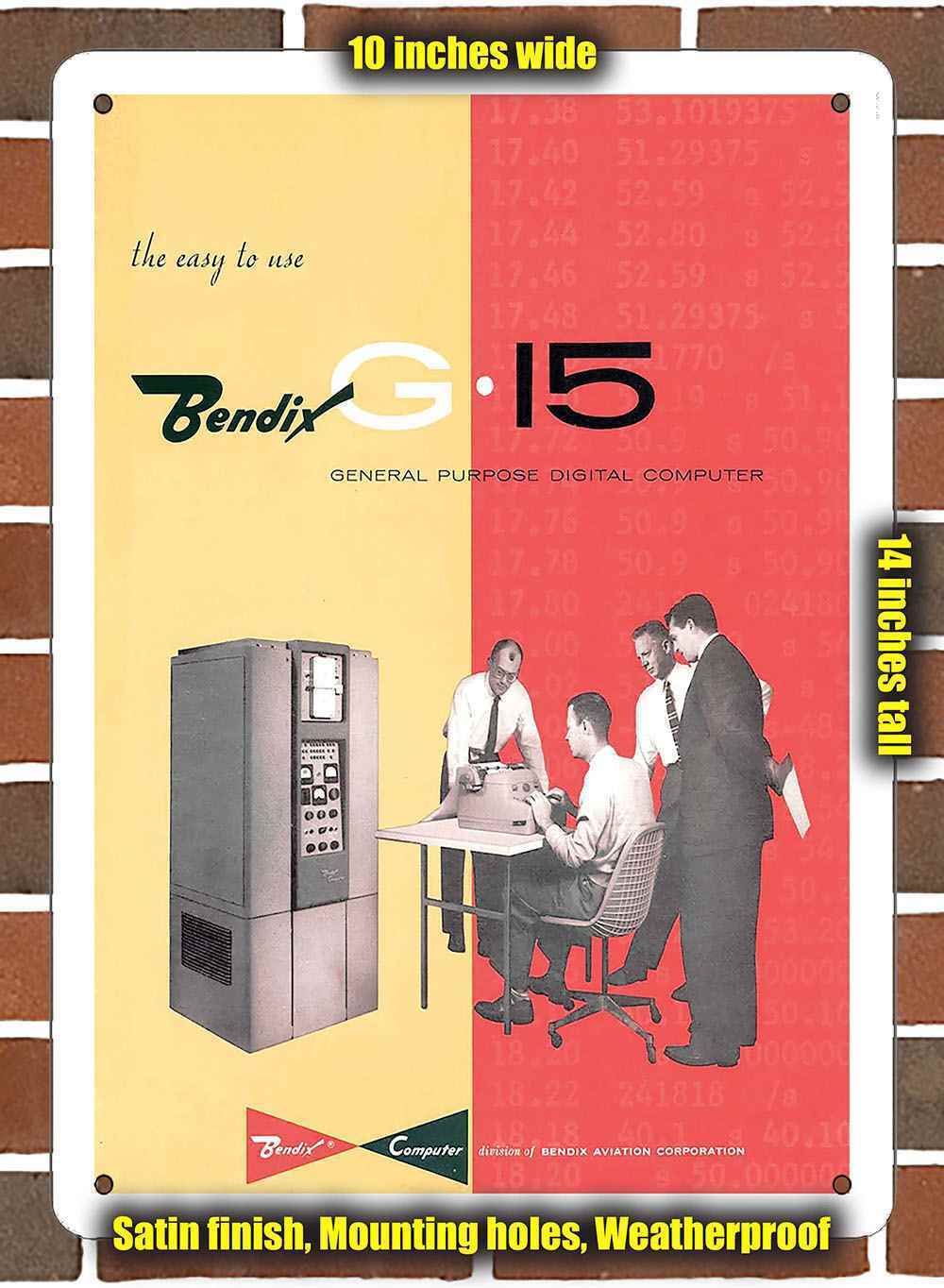 Metal Sign - 1955 Bendix G-15 Digital Computer- 10x14 inches