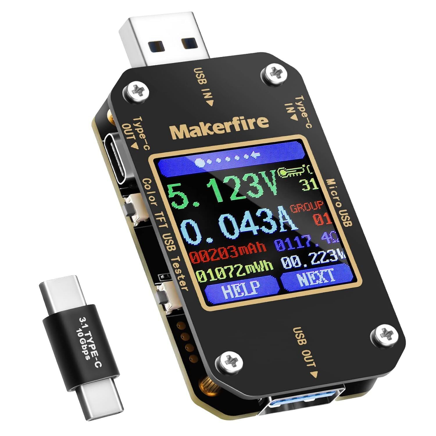 USB Power Meter Tester Type-C Multimeter Voltmeter Ammeter Detector