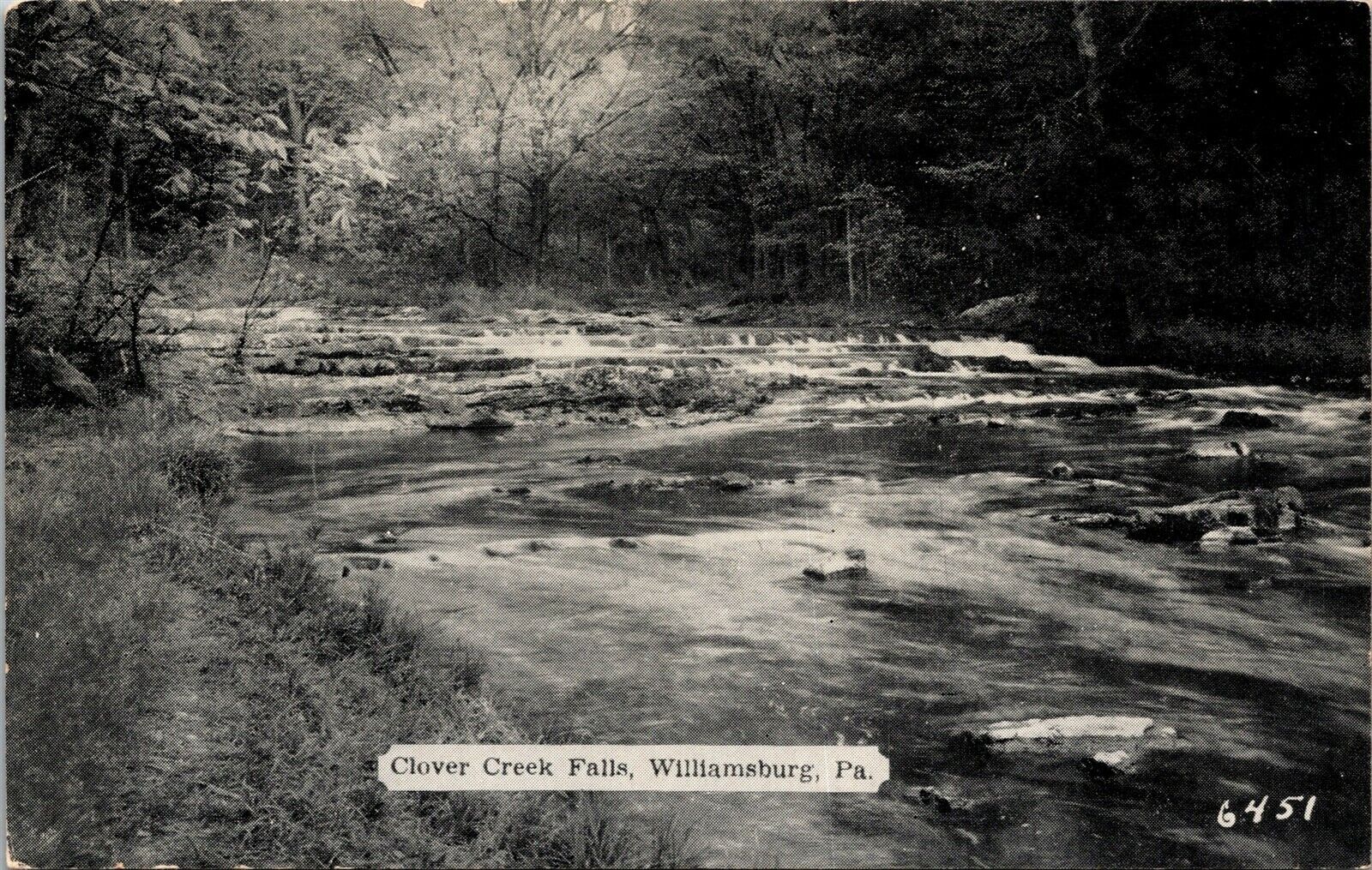 Vtg Williamsburg Pennsylvania PA Clover Creek Falls Postcard
