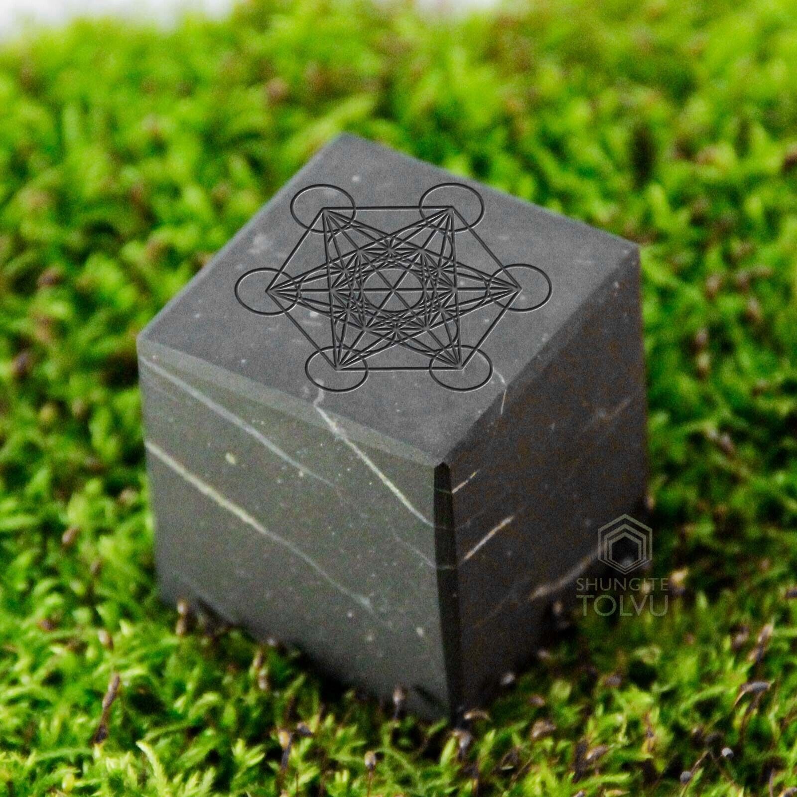 Shungite Cube Metatron High Quality Handmade carved Authentic Shungite, Tolvu