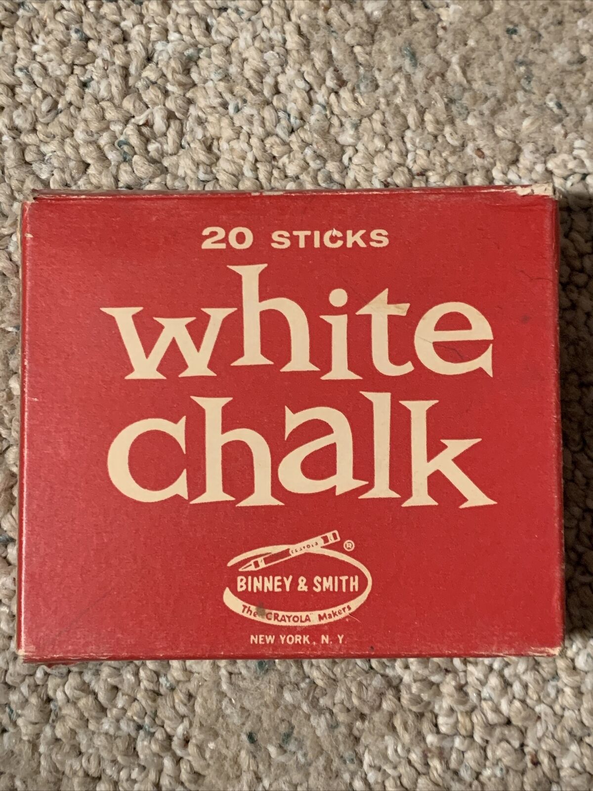 WHITE CHALK BINNY SMITH 20 STICK BOX 80% FULL VINTAGE 1950’s