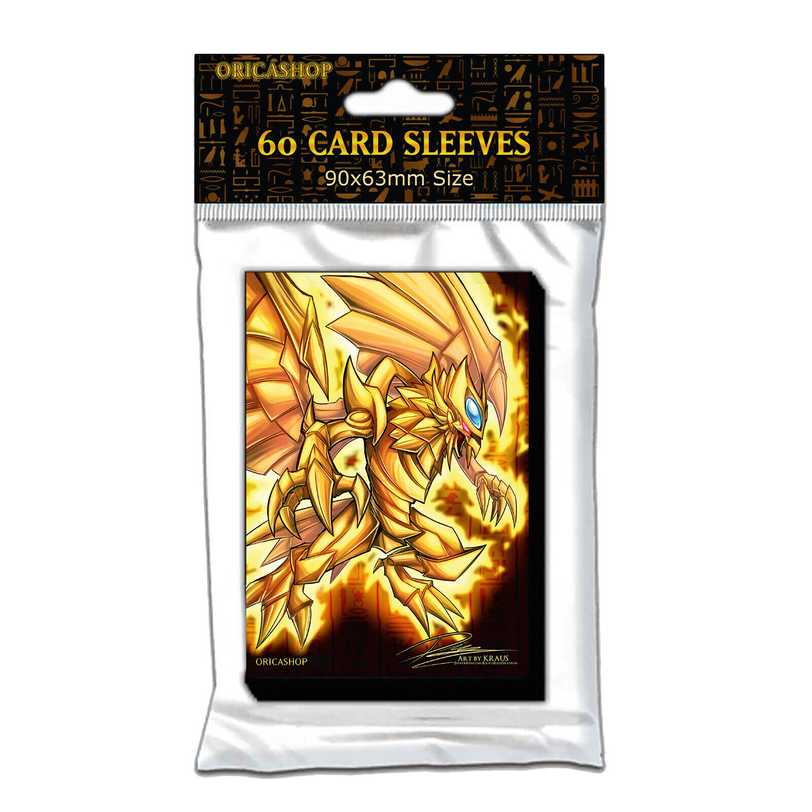 HOLO SLEEVES - The Winged Dragon of Ra (60pcs) - Yugioh Naruto Vanguard Original Packaging