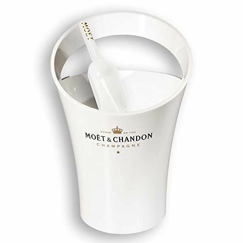 Moet Chandon White Champagne Ice Bucket and Scoop Acrylic Plastic New