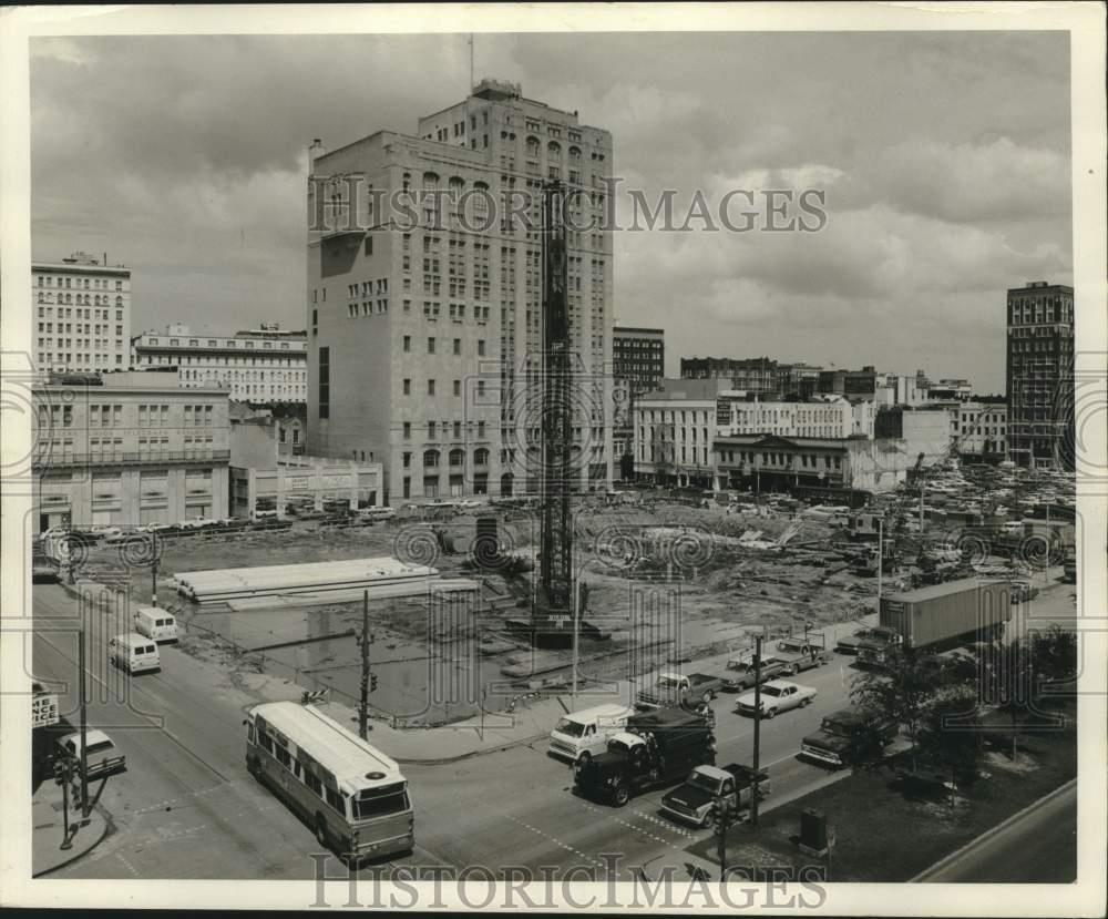 1970 Press Photo One Shell Square Building construction site, New Orleans
