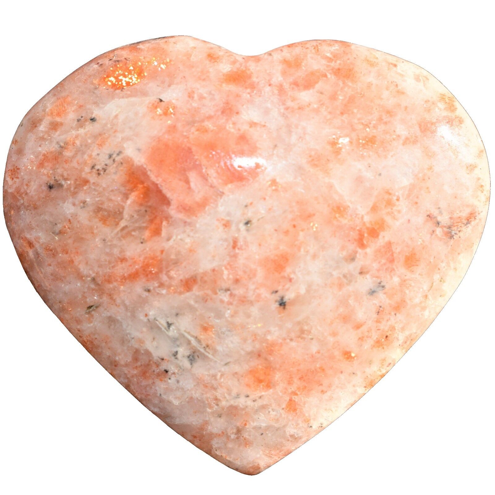 [1] MD Sunstone Crystal Puffy Heart / Palm Stone Reiki ZENERGY GEMS™