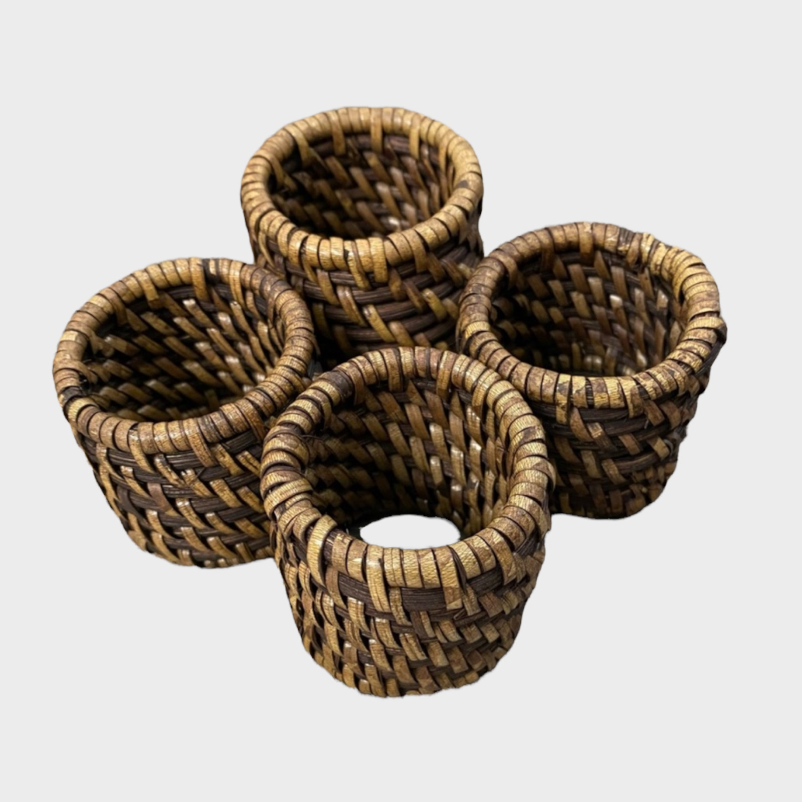 Napkin Rings Set of 4 Brown Weave