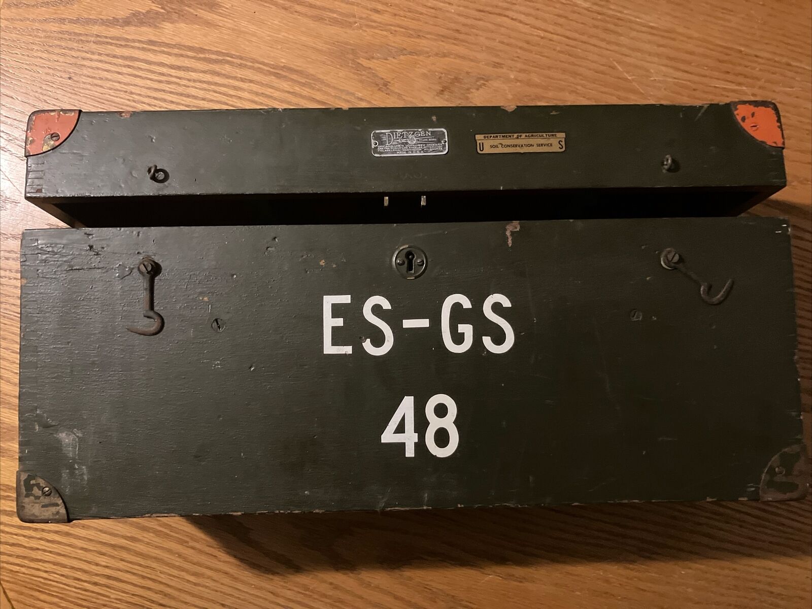 Vintage Dietzgen Survey Level Scope w/ Original Wood Box 36063 ES-GS 48 (Mint)