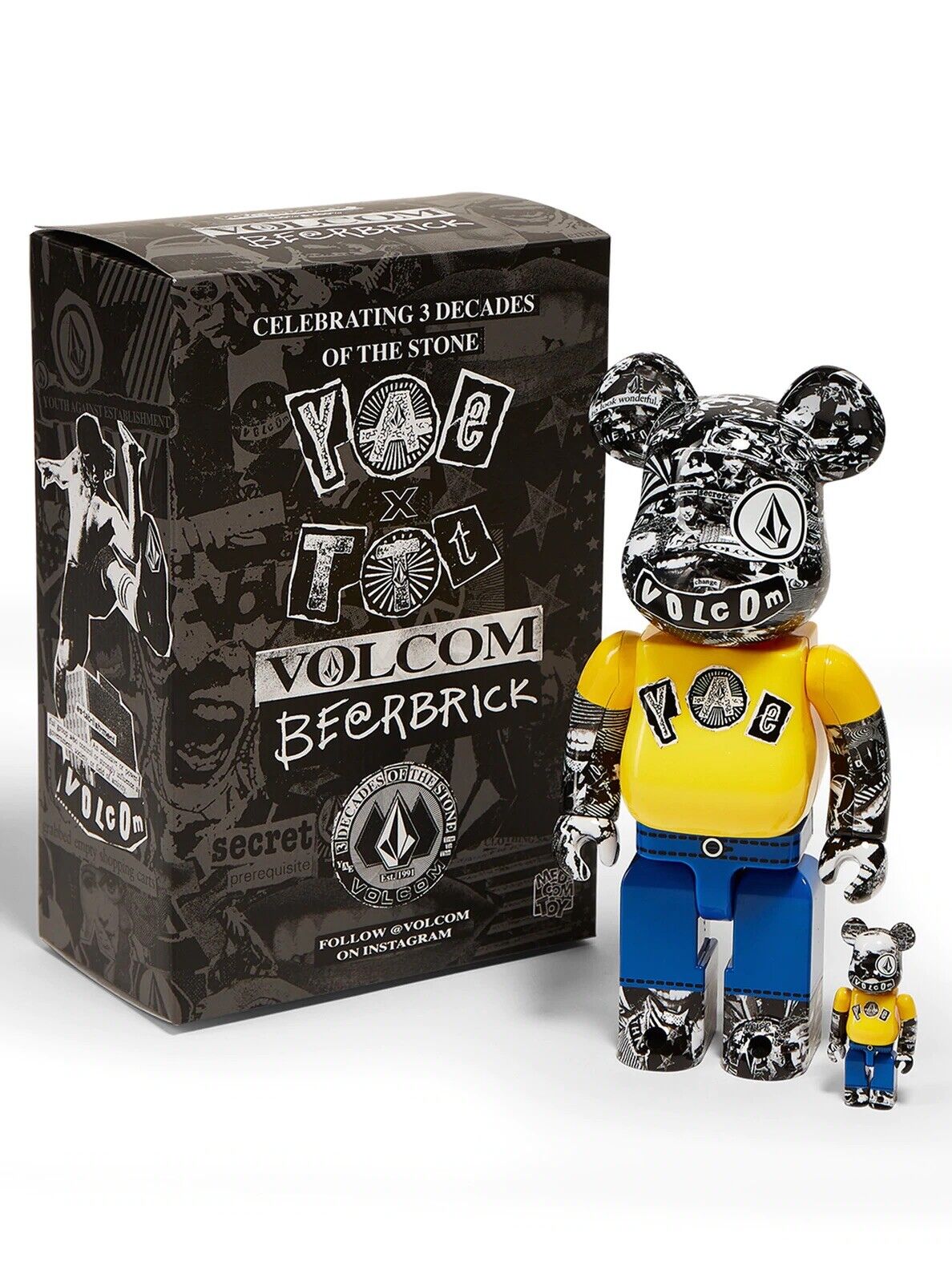 Volcom 400% 100% Bearbrick Medicom Toy Figure Be@rbrick Japan Rare Limited 