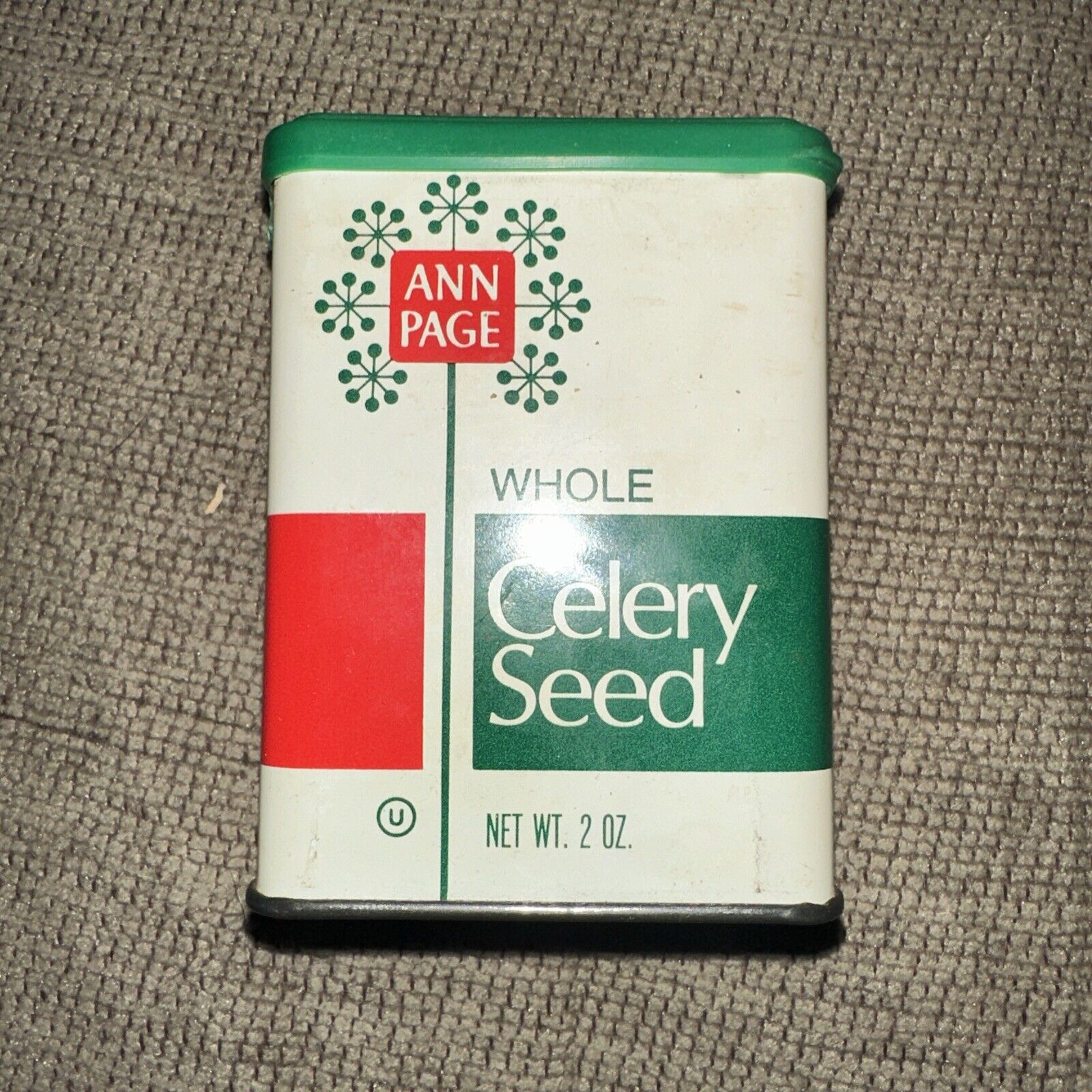 Vintage “Ann Page Whole Celery Seed Spice Tin” Original, Nice Graphic 2 Oz
