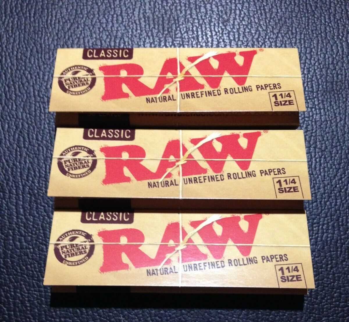 3 Packs Raw Classic 1 1/4 Rolling Papers 50 Lvs USA   Natural