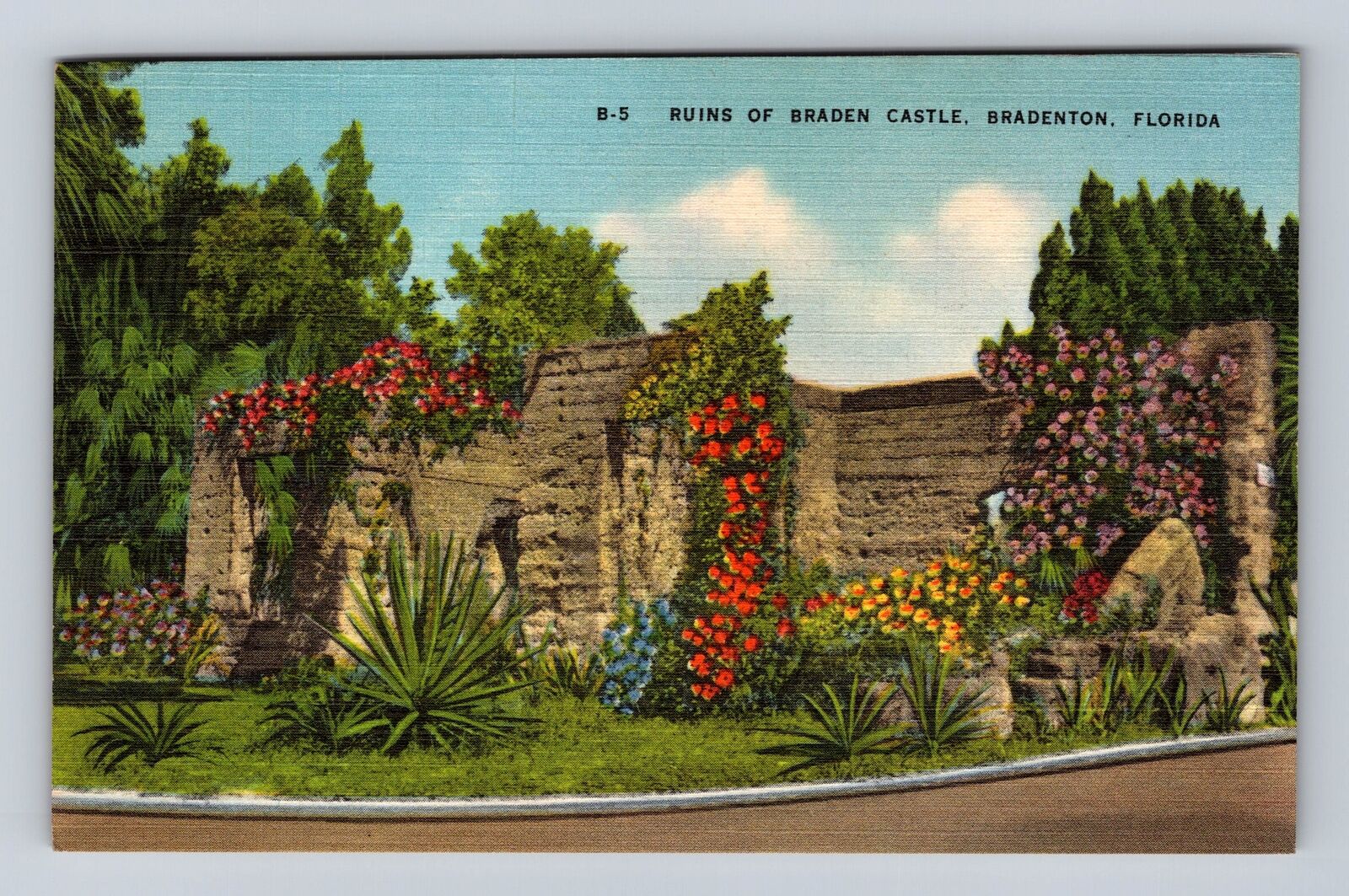 Bradenton FL-Florida, Ruins Of Braden Castle, Antique, Vintage c1948 Postcard