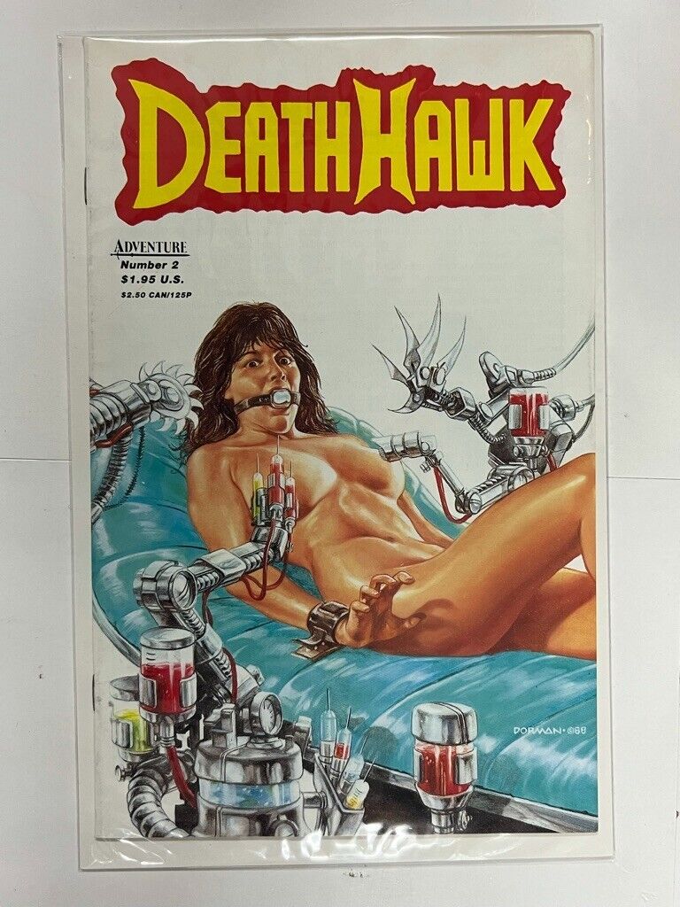 DEATH HAWK # 2 DAVE DORMAN BONDAGE COVER ADVENTURE COMICS HTF 1988 | Combined Sh