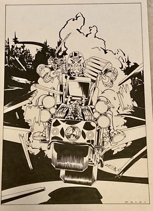 Judge Dredd Hardcase Papers Vol. 2 Original Comic Book Cover Art by Maher 1991