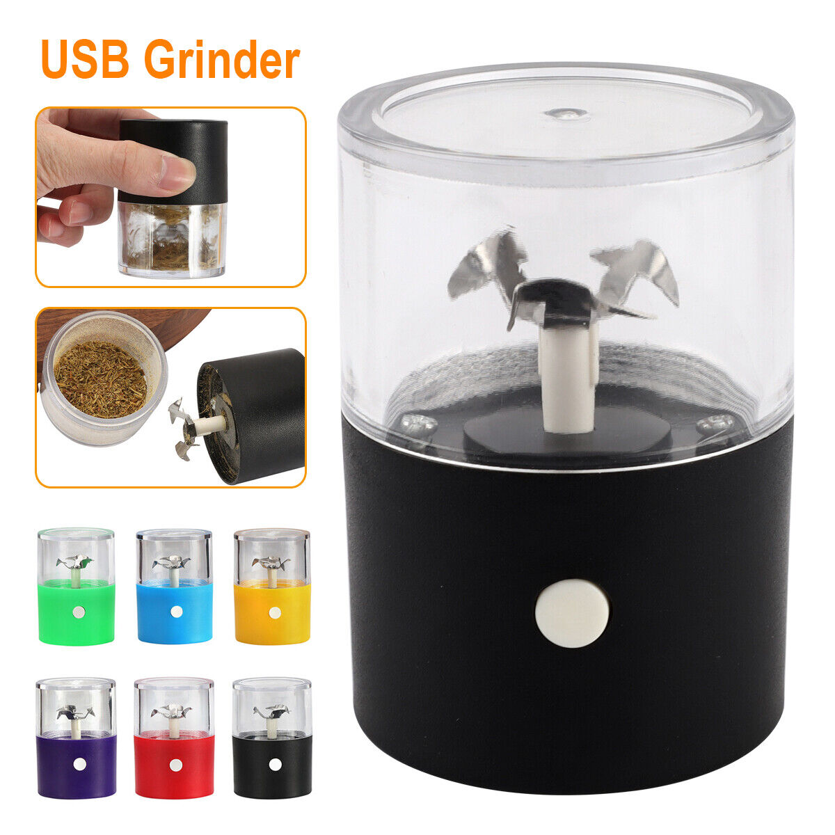 Portable Electric Auto Herb Tobacco Grinder Crusher Machine USB Rechargeable