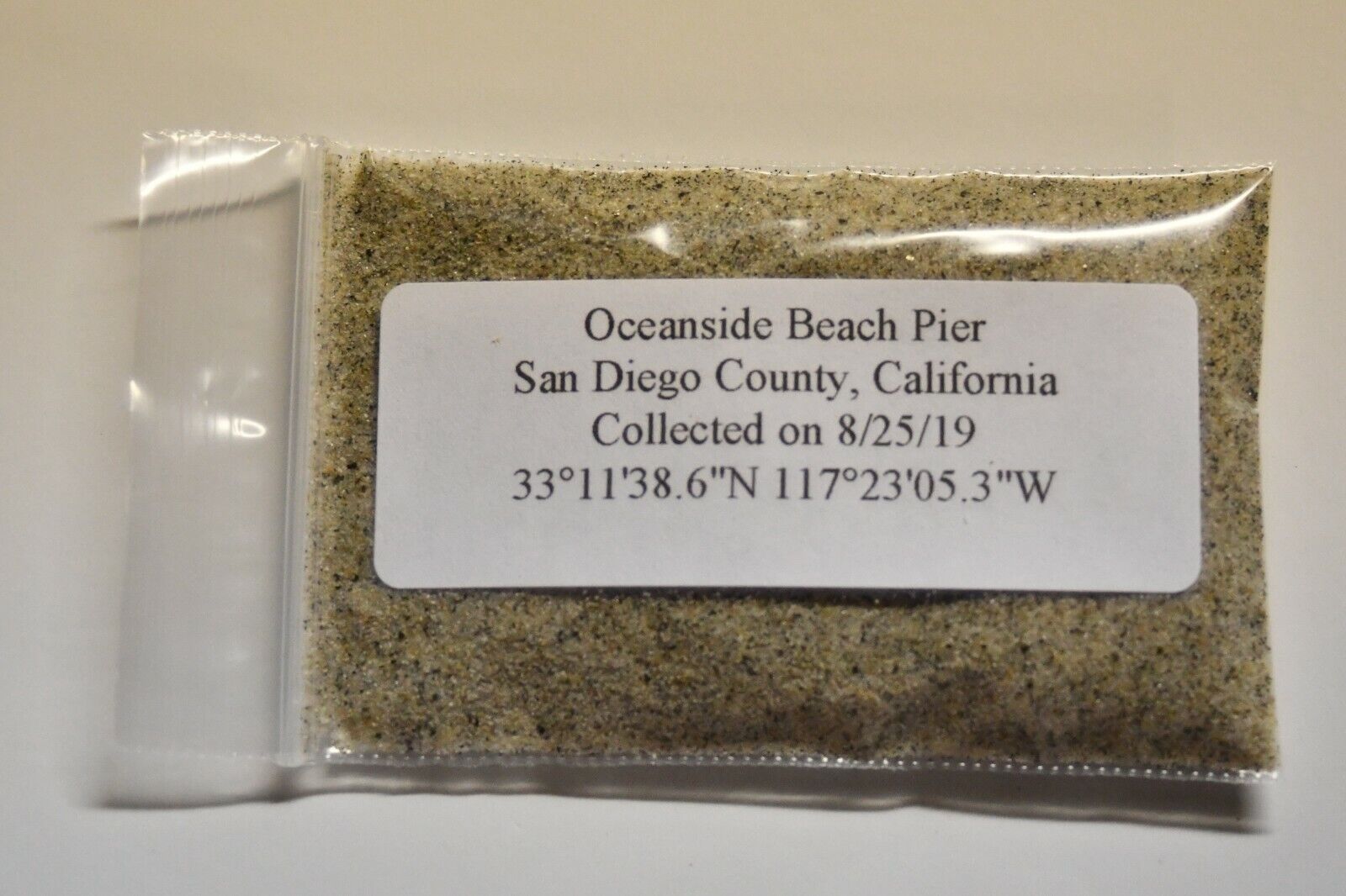 Oceanside Beach Pier Sand Soil Dirt Sample in San Diego California Apx. 30ml.