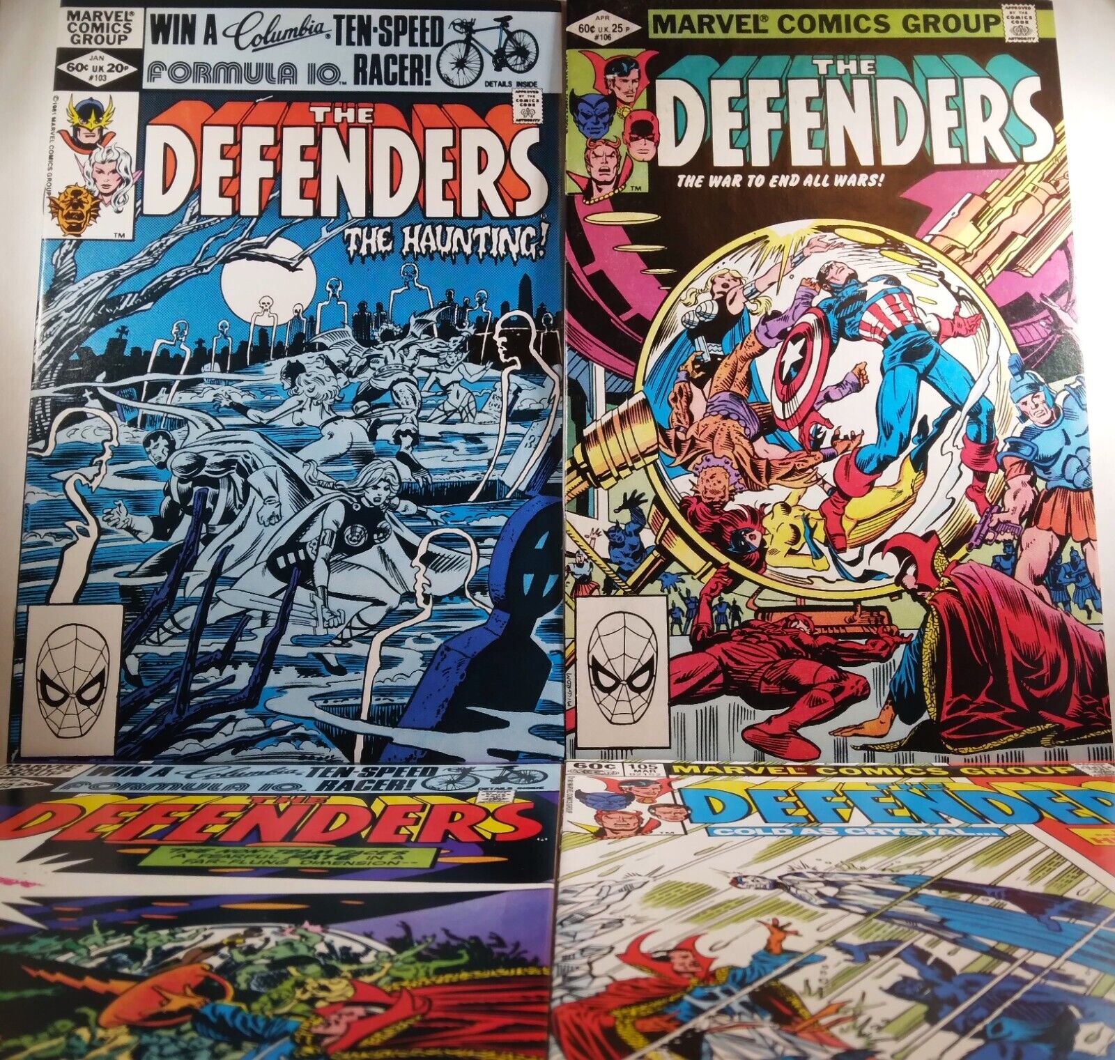 🔥 DEFENDERS #103 104 105 106 MARVEL Doctor Strange CAPTAIN AMERICA Daredevil