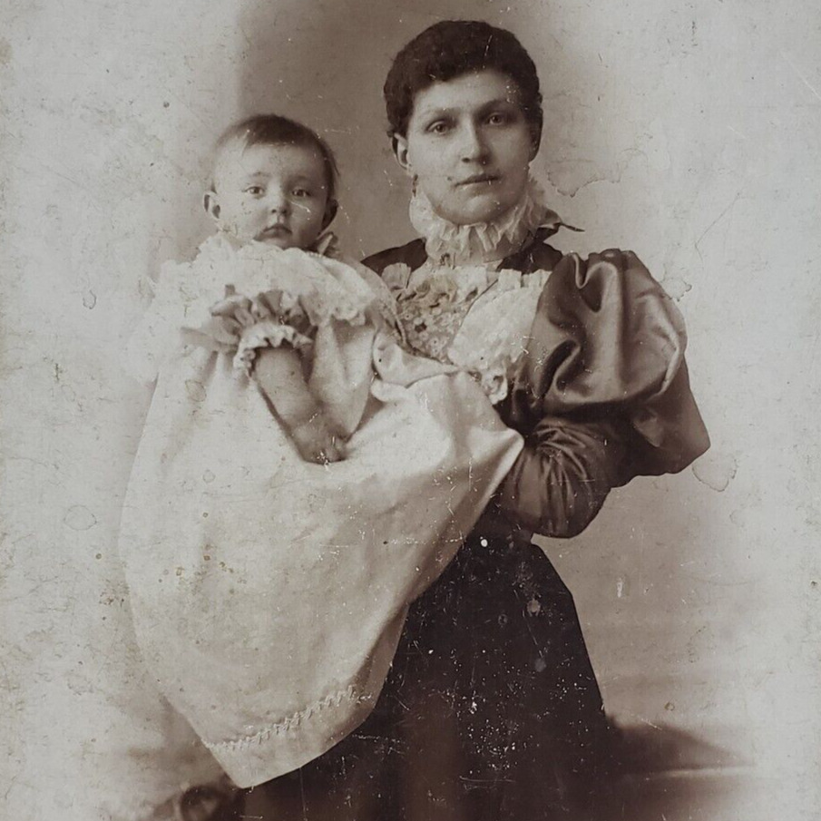 Bulgarian Mother Adorable Baby Cabinet Card c1885 Bulgaria Antique Photo D418