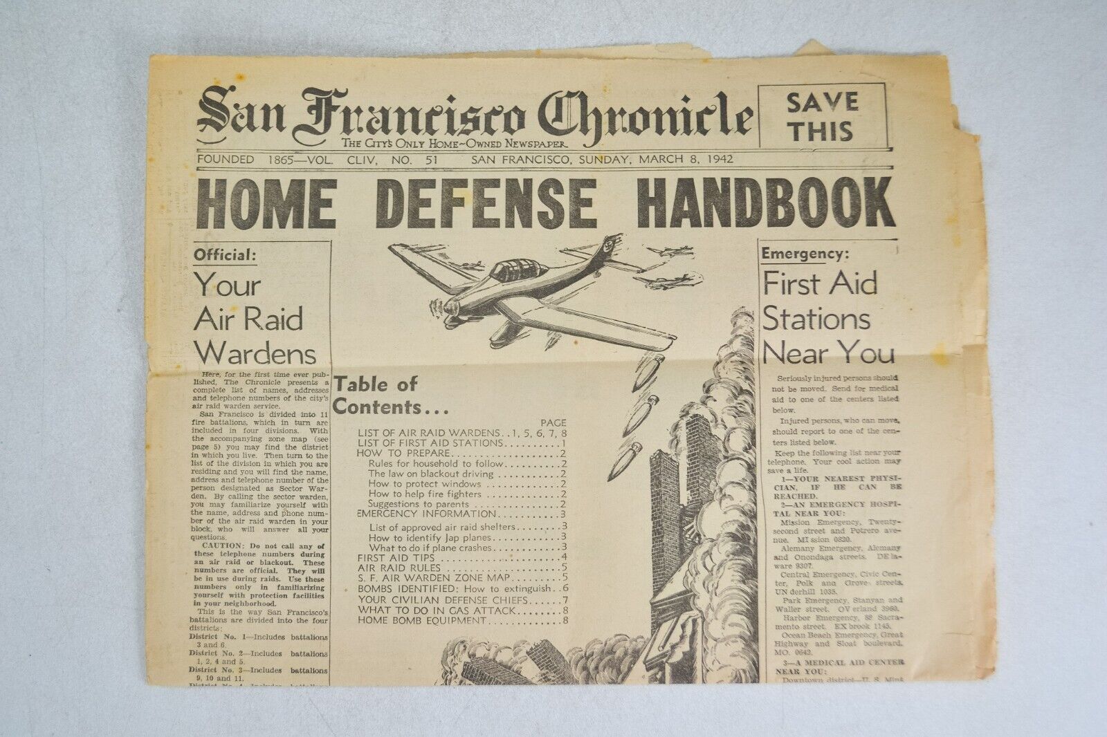 WWII San Fran Chronicle 1942 \