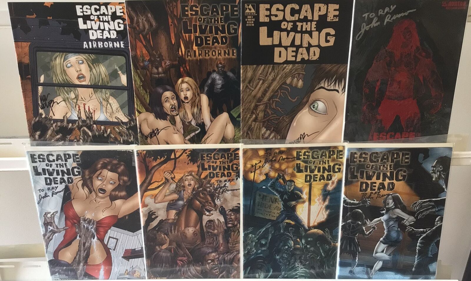 Escape Of The Living Dead Complete 1-5 + Airborne 1-3 FN Signed Avatar Comic Run