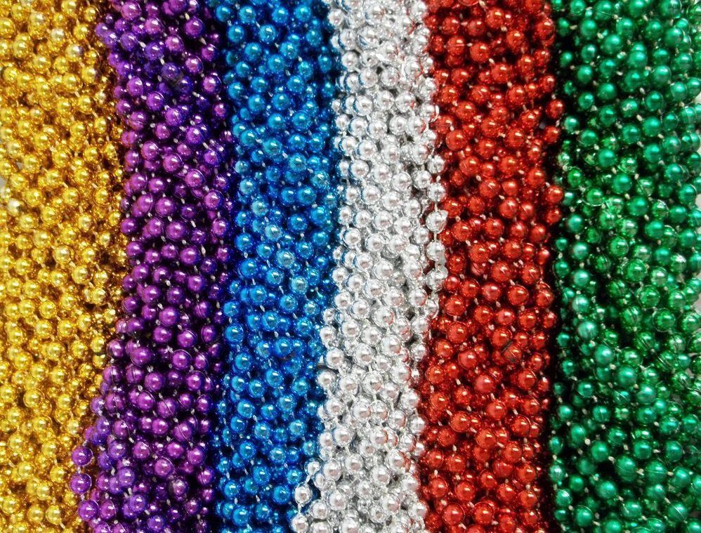 200 Asst Round Mardi Gras Gra Beads Necklaces Party Favors Huge Lot