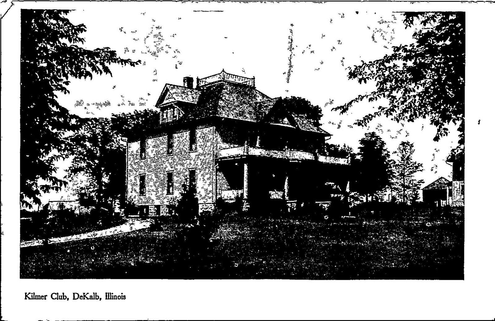 Vintage Postcard Kilmer Club DeKalb Illinois