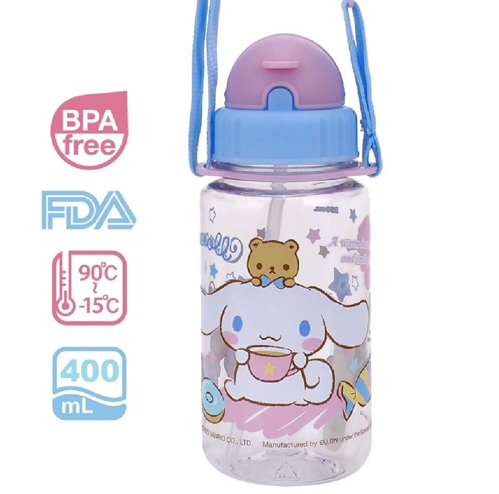 Cinnamoroll ECOZEN BPA Free Non-PHTHALATE Kids Straw Water Bottle Mug w/ Strap