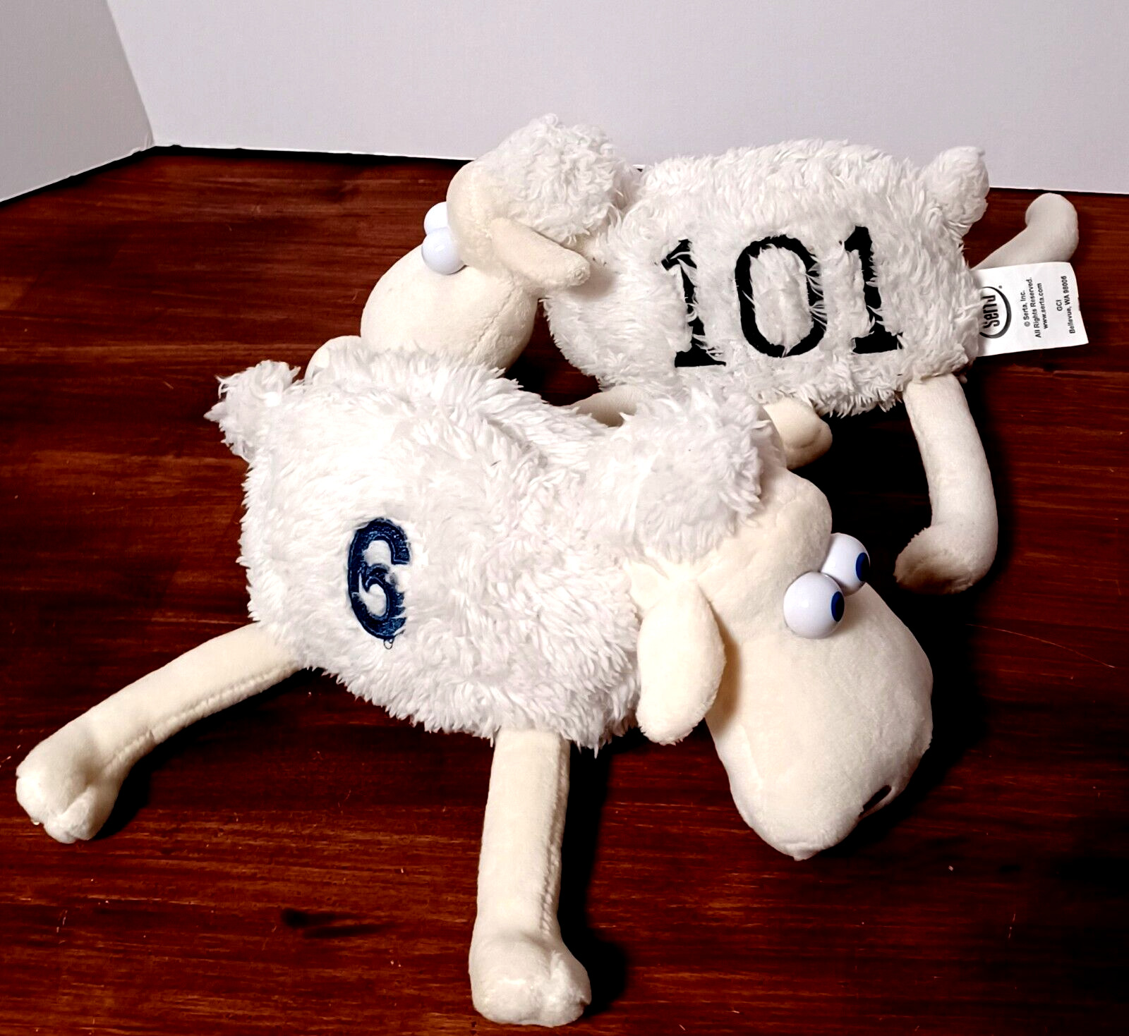 Lot of 2 Serta Sleep Number Sheep #101 and  #6 Plush Collectible