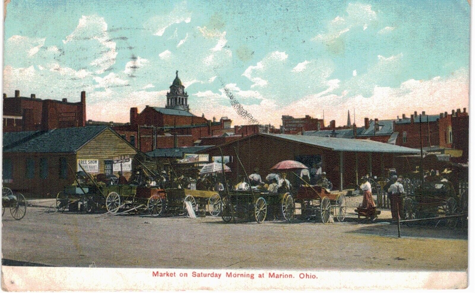 Marion Market Saturday Morning 1910 OH 