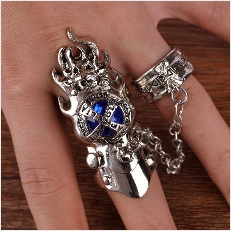 Gothic Punk Ring Anime Character\'s Finger Rings Halloween Cosplay Ring