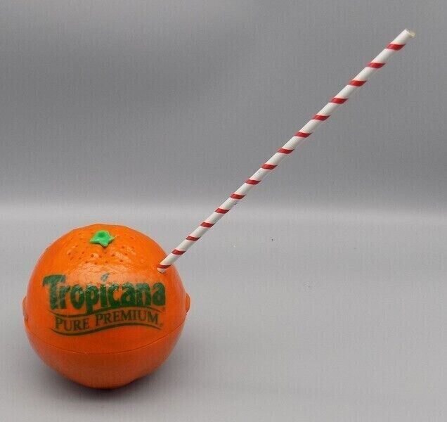 Tropicana Orange Radio Pure Premium Juice Figural AM FM Works Straw Antenna RARE