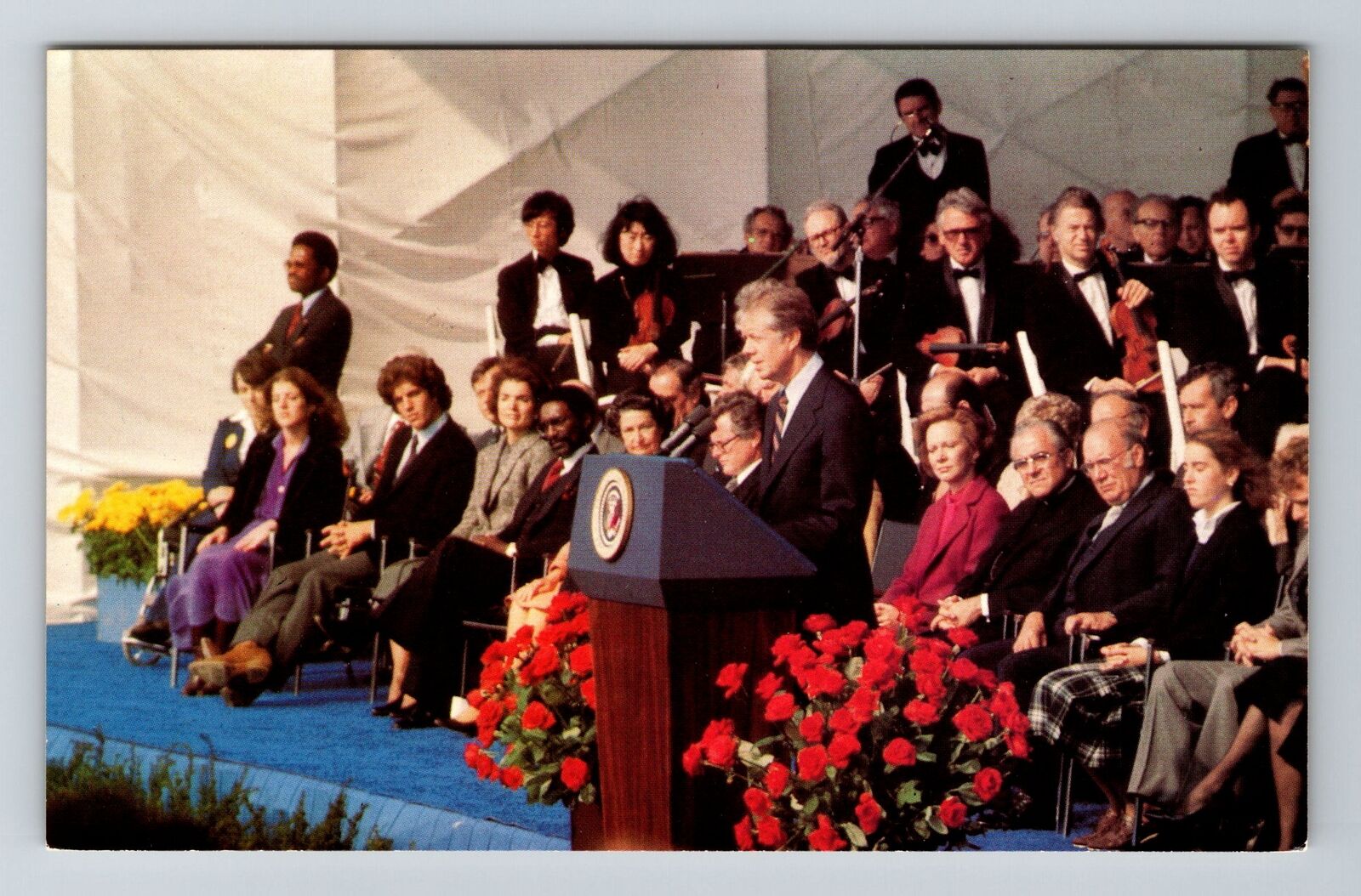 Boston MA-Massachusetts, President Carter Speech, Vintage Postcard