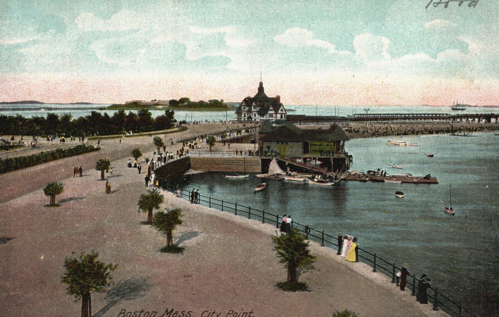 Vintage Postcard 1908 City Point Boston Massachusetts The Hugh C. Leighton Pub