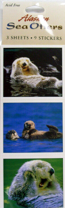 Acid Free Alaska Theme Stickers - Sea Otters - cute  New In Package sticker set