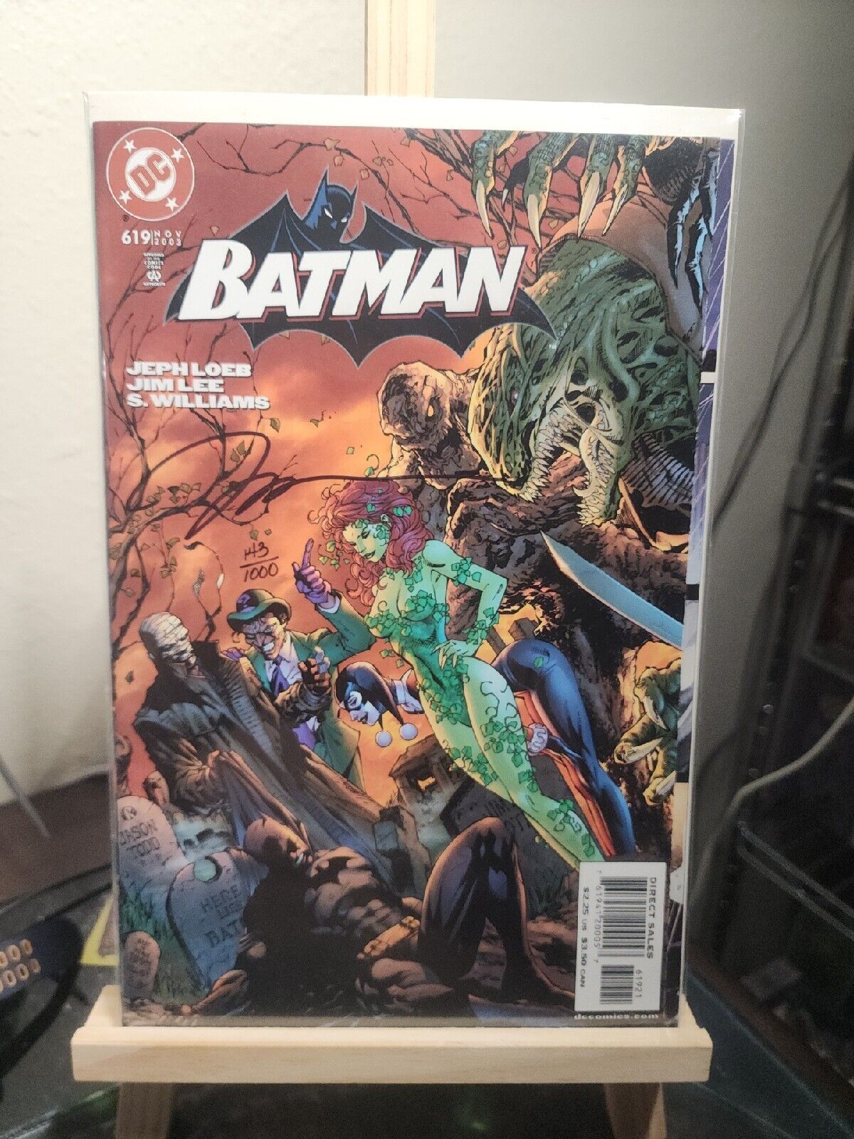 Batman 619 Villains Gatefold Cover Signed By Jim Lee 143 Of 1000 Certified.