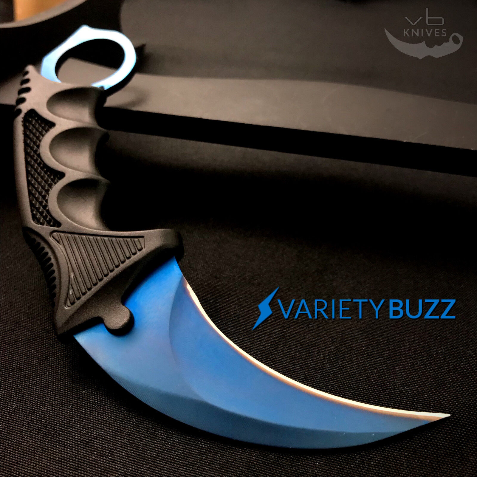 Karambit Knife CS:GO Tactical Fixed Blade Hunting Knives For Sale Blue Steel NEW
