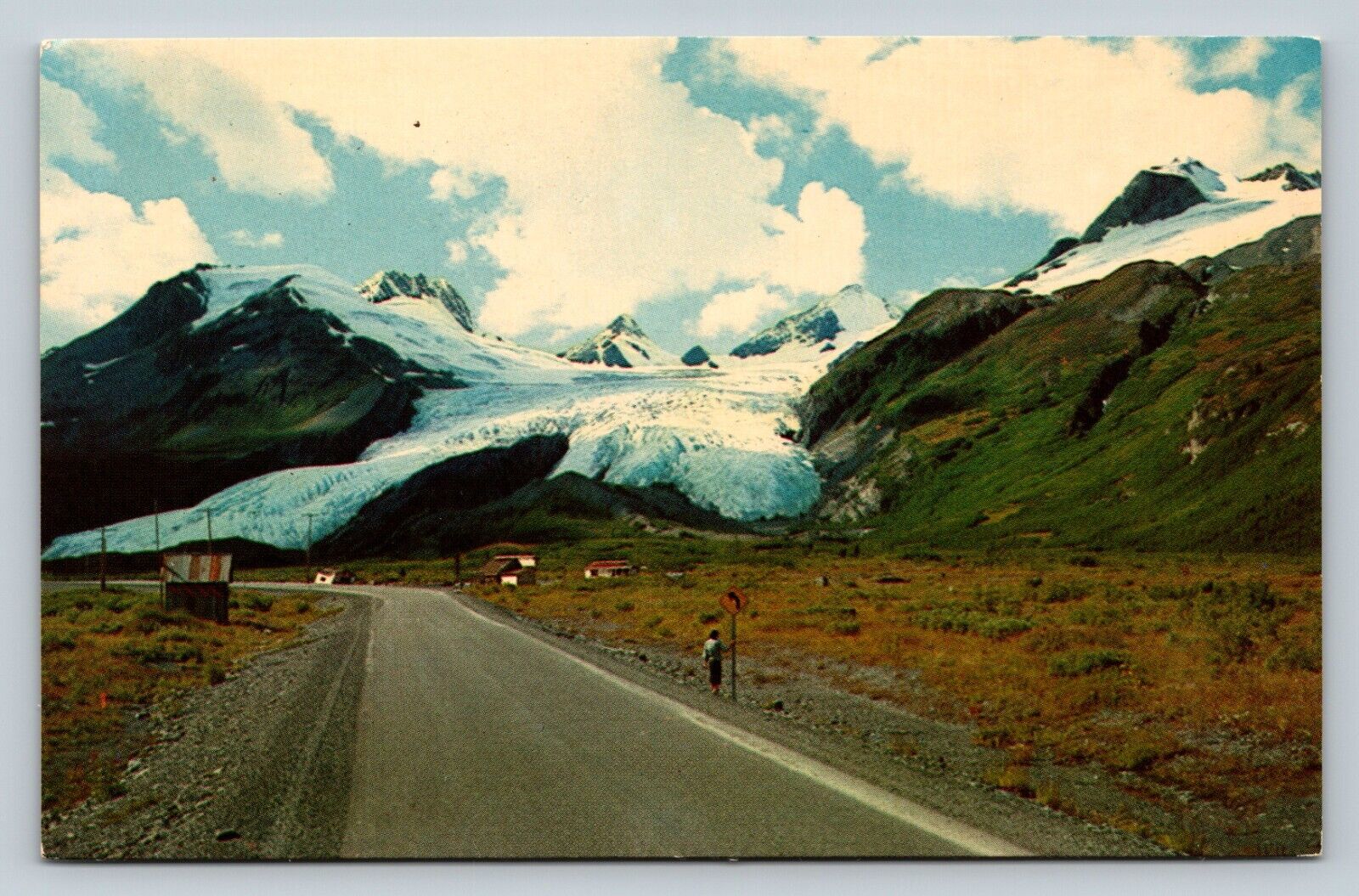 Worthington Glacier Roadway Near Valdez Alaska VINTAGE Postcard