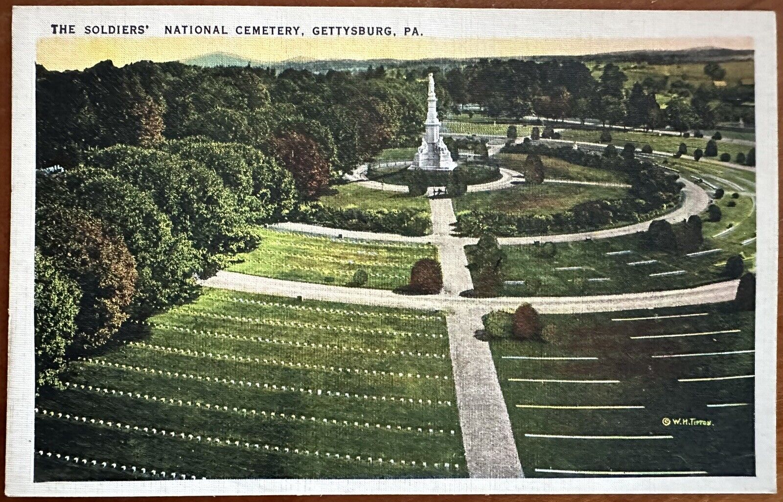 Gettysburg PA-Pennsylvania, The Soldiers National Cemetery, Monument Postcard