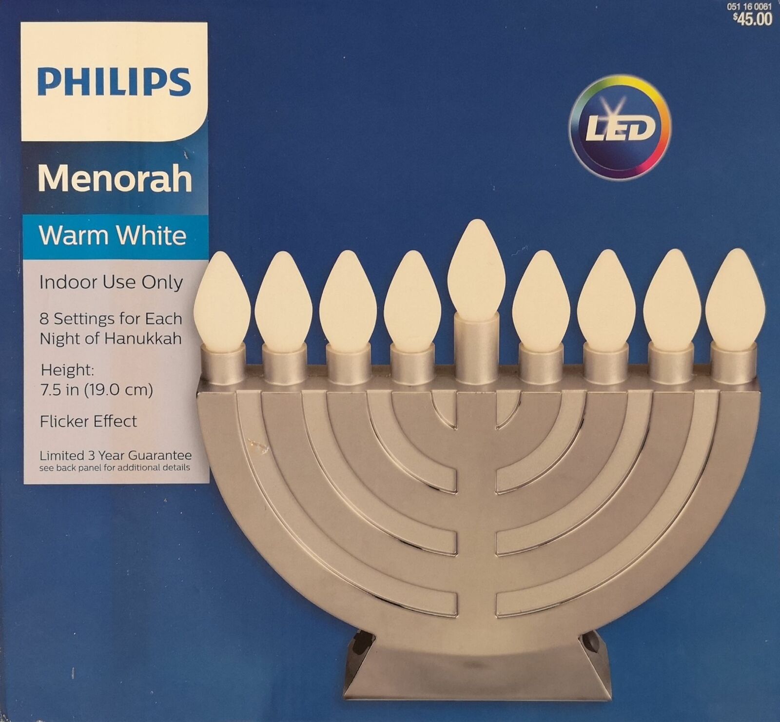 Philips Warm White LED Hanukkiah/Menorah BRAND NEW