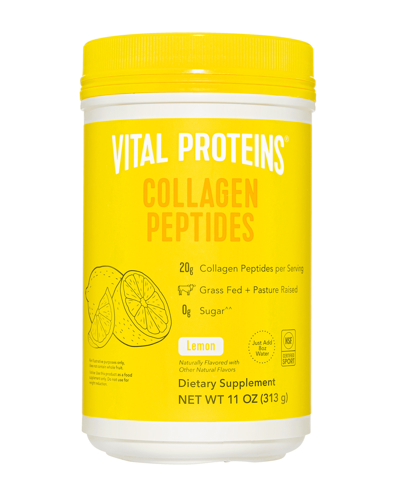 Grass-Fed Collagen Peptides Powder, Lemon, 11 oz