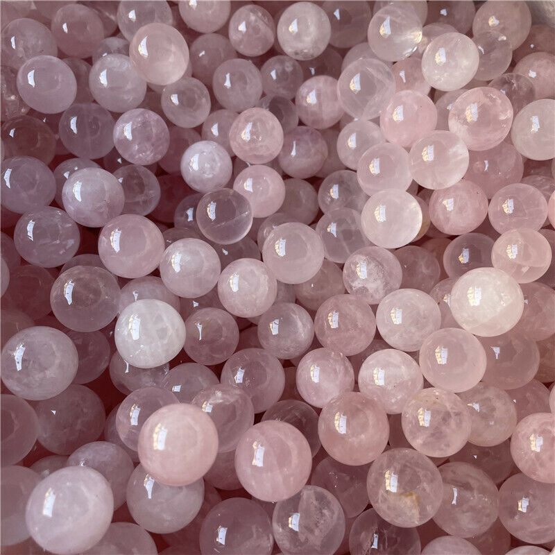10pc Natural Pink Rose Quartz Crystal Ball Reiki Healing Sphere Mineral Gemstone