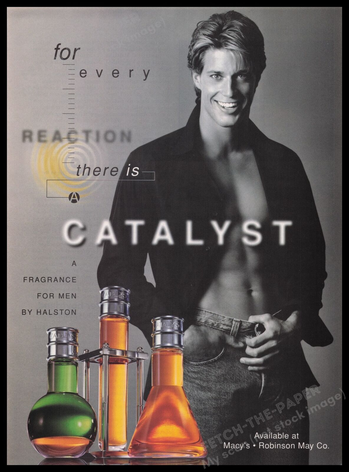Catalyst Cologne for Men 1990s Print Advertisement Ad 1997 Sexy Male Model
