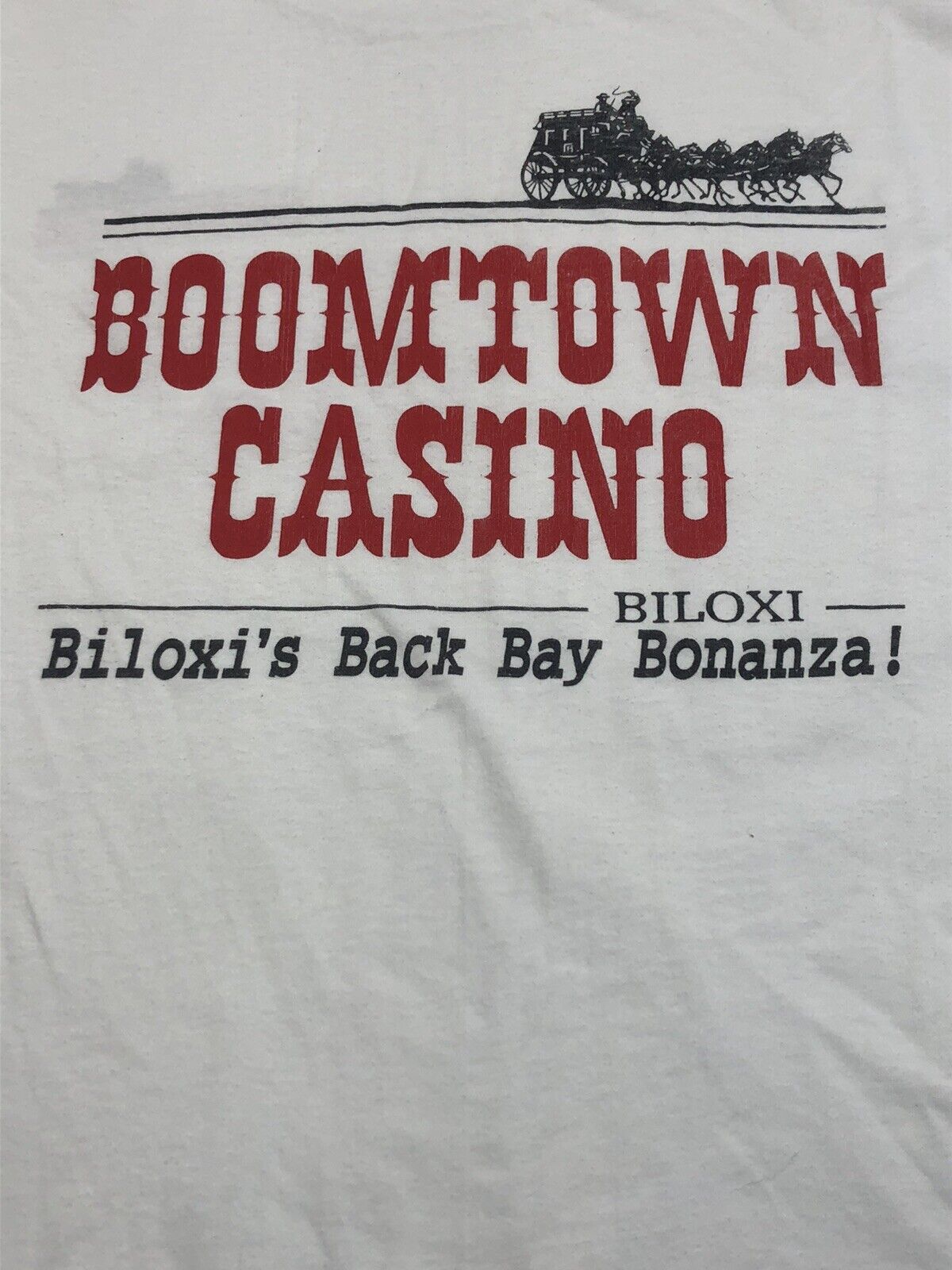 Vintage Boomtown Hotel Casino T Shirt Biloxi  Size XL X-Large White Made In USA