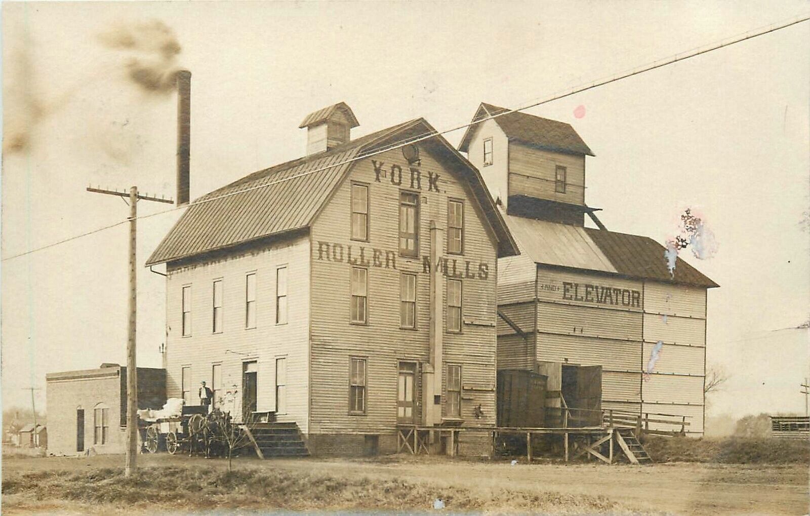 Postcard RPPC C-1910 Nebraska York Roller Mills Agriculture Industry 23-13816