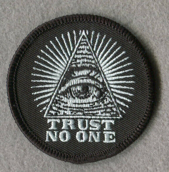 Trust No One Eye of Providence Masonic Anarchy VELCRO® BRAND Hook Fastener Patch